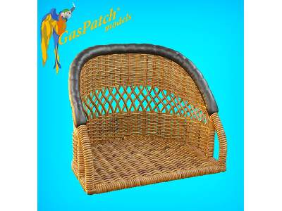 British Wicker Seat Perforated Back - Short And Tall, Small Leather Pad - image 5