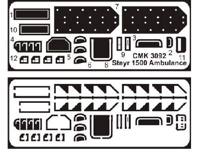 Steyr 1500 Ambulance wood cab - conversion set for Tamiya - image 7