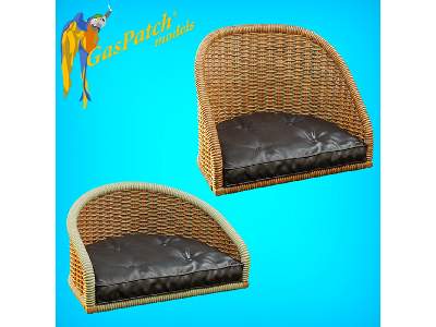 British Wicker Seat Full Back - Short And Tall No Leather Pad - image 1