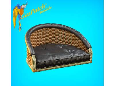 British Wicker Seat Full Back - Short And Tall , Small Leather Pad - image 2