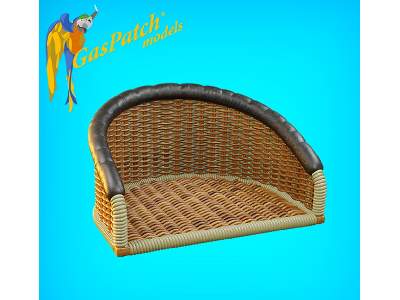 British Wicker Seat Full Back - Short And Tall , Small Leather Pad - image 3
