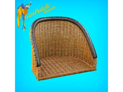 British Wicker Seat Full Back - Short And Tall , Small Leather Pad - image 5