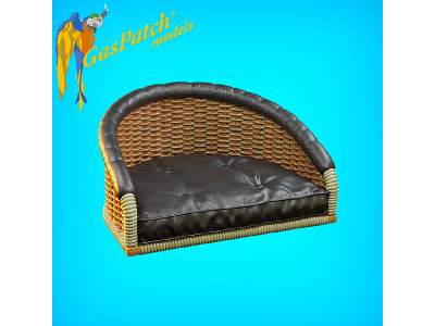 British Wicker Seat Full Back - Short And Tall Big, Leather Pad - image 2