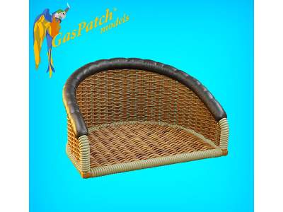 British Wicker Seat Full Back - Short And Tall Big, Leather Pad - image 3