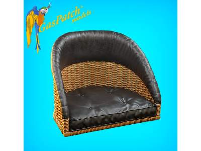 British Wicker Seat Full Back - Short And Tall Big, Leather Pad - image 4