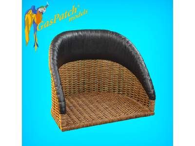 British Wicker Seat Full Back - Short And Tall Big, Leather Pad - image 5
