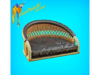 British Wicker Seat Perforated Back - Short And Tall, Small Leather Pad - image 2