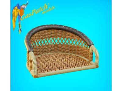 British Wicker Seat Perforated Back - Short And Tall, Small Leather Pad - image 3