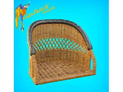 British Wicker Seat Perforated Back - Short And Tall, Small Leather Pad - image 5