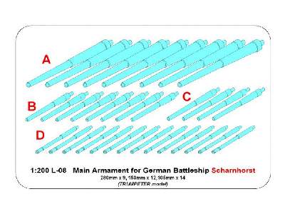 Main Armament for German battleship Scharnhorst: 280mm x 9; 150mm x 12; 105mm x 14 - image 10