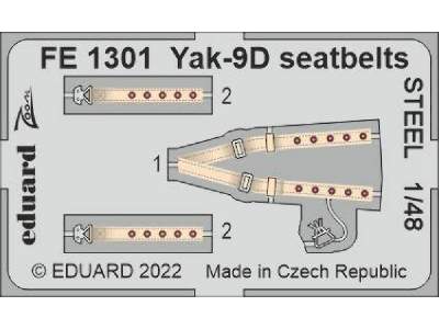 Yak-9D seatbelts STEEL 1/48 - ZVEZDA - image 1