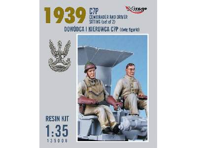 Dowódca I Kierowca C7p (2 Figurki) (Rok 1939) (Resin Kit) - image 1