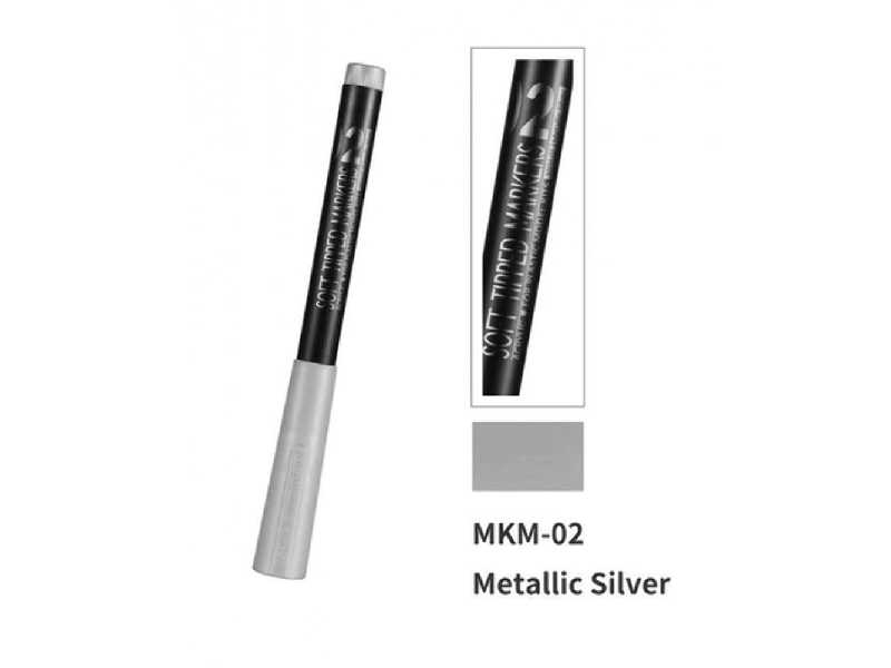 Mkm-02 Acrylic Metallic Silver Soft Tipped Marker - image 1
