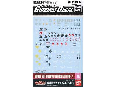 Gundam Decal 107 Ms Gundam Unicorn Multiuse 1 Bl - image 1