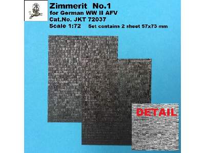 Zimmerit No. 1 For German Ww Ii Afv - 57 X 73 Mm - image 1