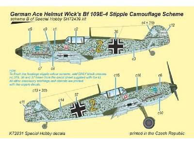 Bf-109e-4 Germ. Ace H.Wick Kalka (Special Hobby) - image 1