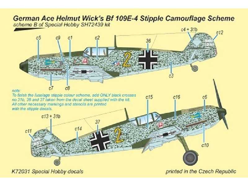 Bf-109e-4 Germ. Ace H.Wick Kalka (Special Hobby) - image 1