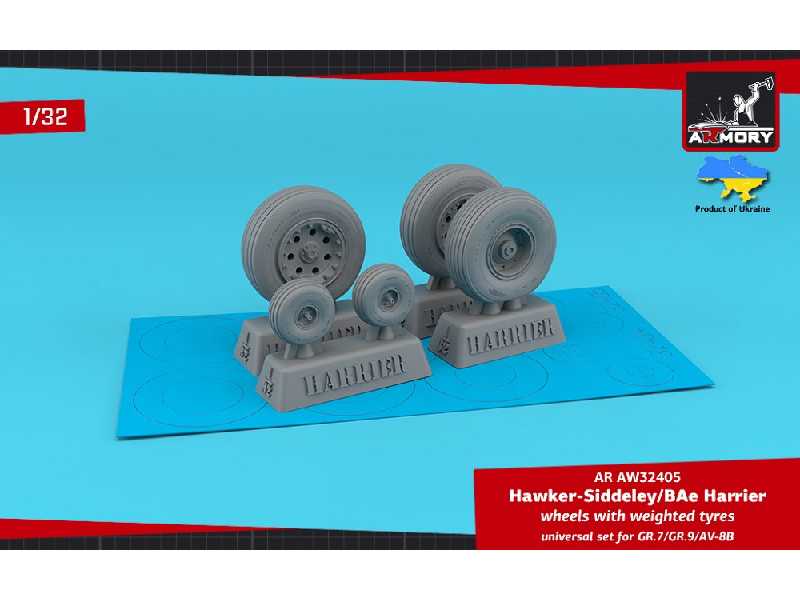 H.S. Harrier Gr.7/Gr.9/Av-8b Wheels W/ Weighted Tyres - image 1