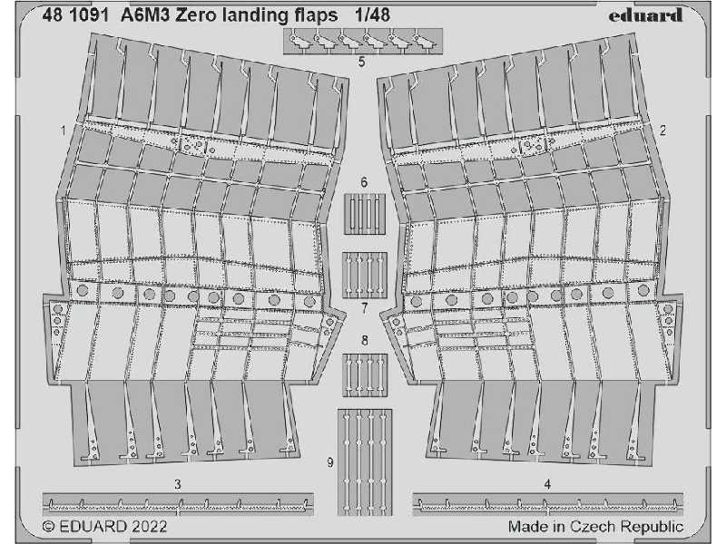 A6M3 Zero landing flaps 1/48 - EDUARD - image 1