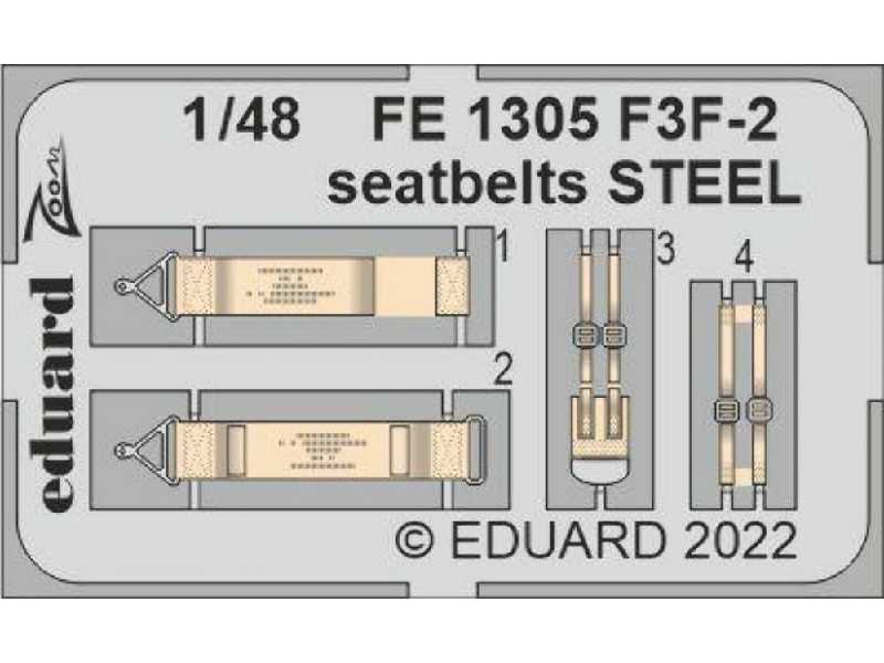 F3F-2 seatbelts STEEL 1/48 - ACADEMY - image 1