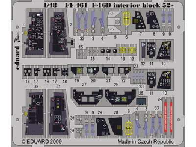 F-16D block 52+ interior S. A. 1/48 - Kinetic - - image 1