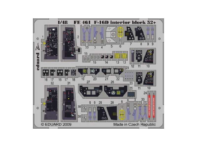 F-16D block 52+ interior S. A. 1/48 - Kinetic - - image 1
