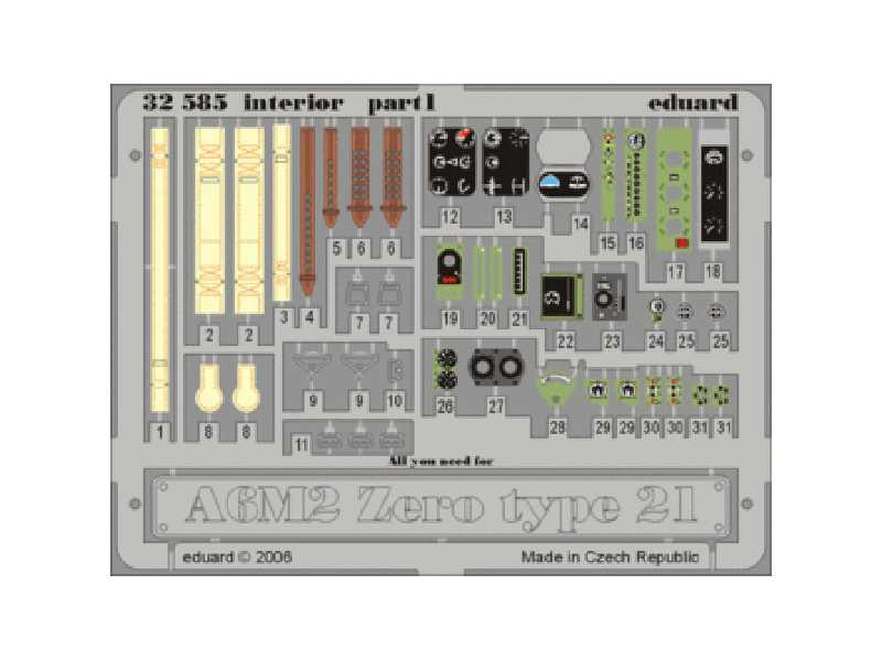 A6M2 Zero type 21 interior 1/32 - Tamiya - image 1