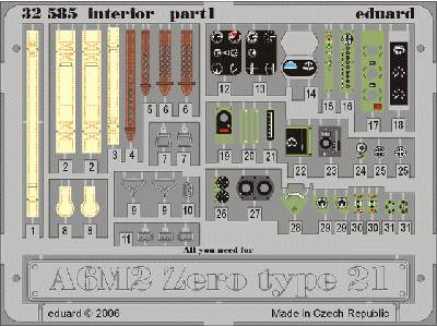 A6M2 Zero type 21 interior 1/32 - Tamiya - image 2