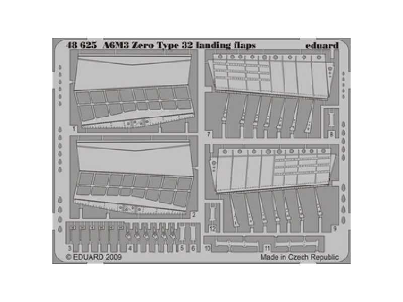 A6M3 Zero Type 32 landing flaps 1/48 - Hasegawa - image 1