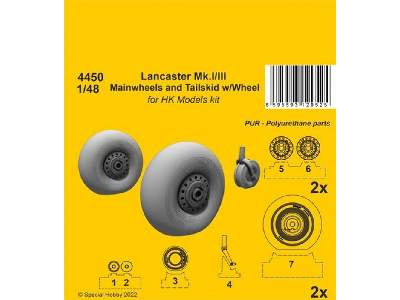 Lancaster Mk.I/Iii Mainwheels And Tailskid W/Wheel (For Hk Models Kit) - image 1