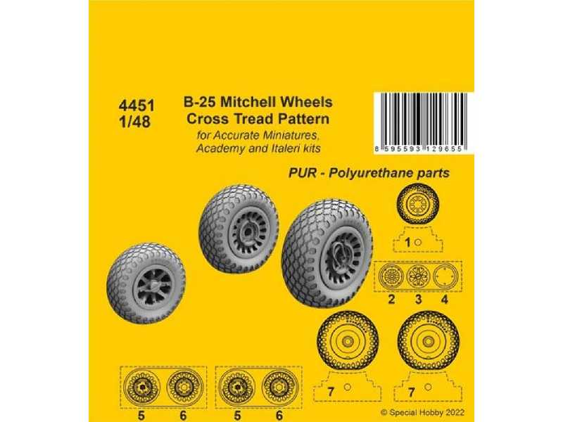 B-25 Mitchell Wheels/ Cross Tread Pattern - image 1