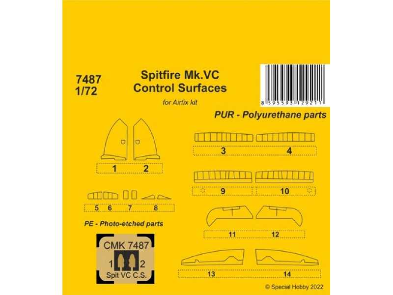Spitfire Mk.Vc Control Surfaces (For Airfix Kit) - image 1