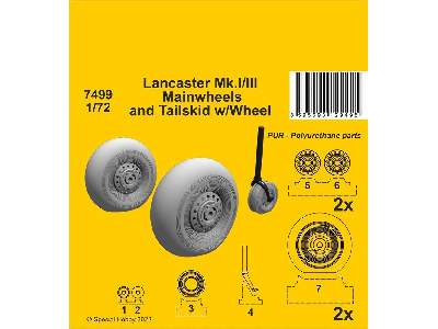 Lancaster Mk.I/Iii Mainwheels And Tailwheel W/Leg - image 1