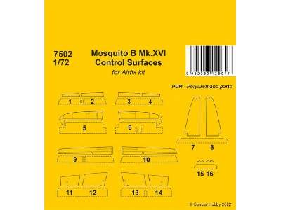 Mosquito B Mk. Xvi Control Surfaces (For Airfix Kit) - image 1