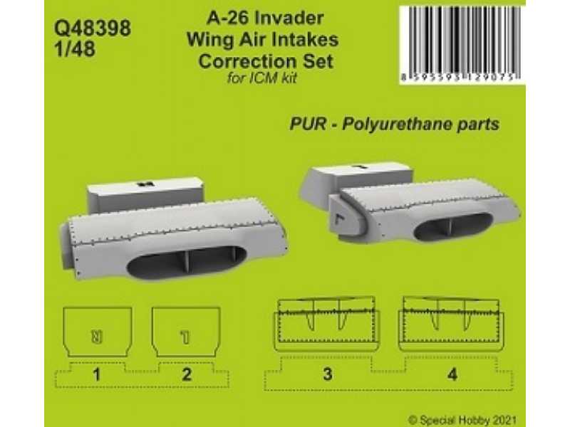 A-26 Invader Wing Air Intakes Correction Set (For Icm Kit) - image 1