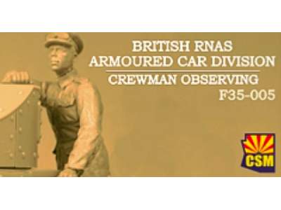 British Rnas Armoured Car Division Crewman Observing - image 1