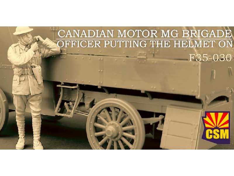 Canadian Motor Mg Brigade Officer Putting The Helmet On - image 1