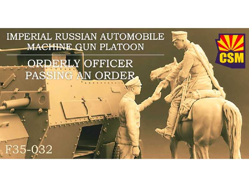 Imperial Russian Automobile Machine Gun Platoon Orderly Officer Passing An Order - image 1
