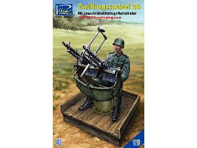 Zwillingssockel 36 Wwii German Anti-aircraft Machine Gun Mount With Soldier - image 1