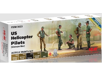 Acrylic Paint Set For Us Helicopter Pilots (Vietnam War) - image 1