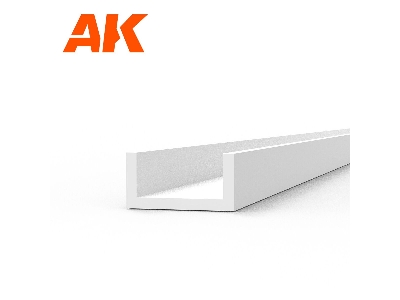 U Channel 3.0 Width X 350mm - Styrene U Channel - (1 Units) - image 1