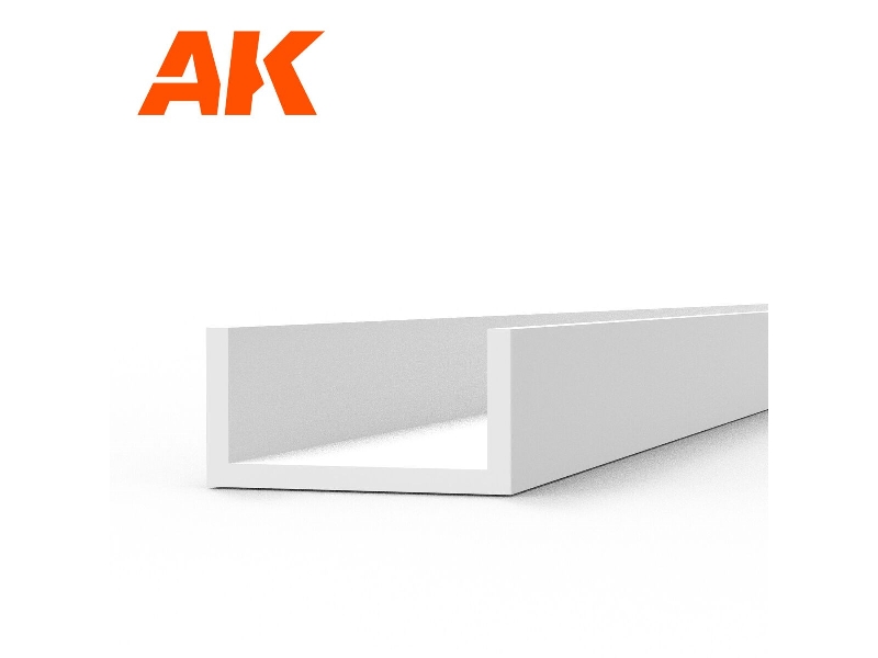 U Channel 4.0 Width X 350mm - Styrene U Channel - (1 Units) - image 1