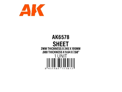 2mm Thickness X 245 X 195mm - Styrene Sheet - (1 Units) - image 3