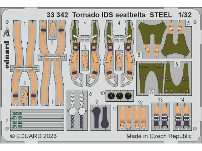 Tornado IDS seatbelts STEEL 1/32 - ITALERI - image 1