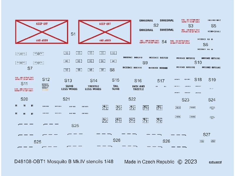 Mosquito B Mk. IV stencils 1/48 - REVELL - image 1