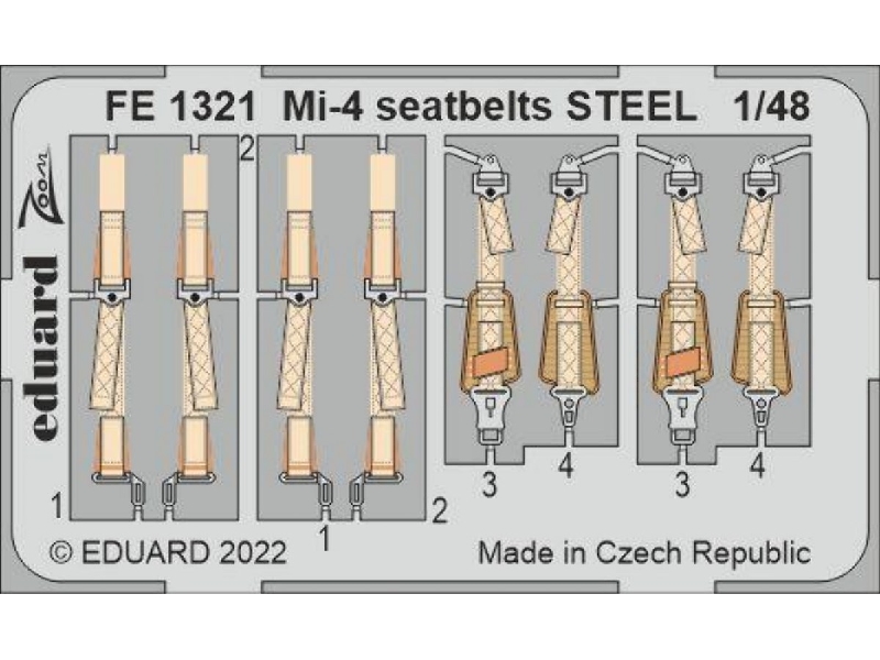 Mi-4 seatbelts STEEL 1/48 - TRUMPETER - image 1