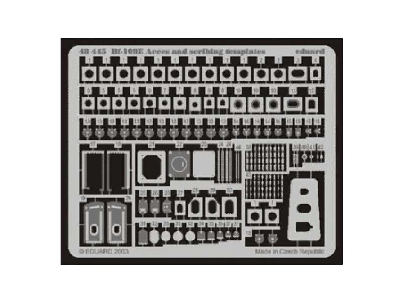 Bf 109E access and scribing templates 1/48 - Tamiya - image 1