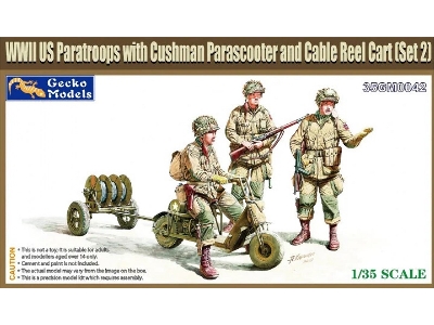 Wwii Us Paratroops With Cushman Parascooter And Cable Reel Cart (Set 2) - image 1