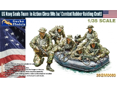 Us Navy Seals Team In Action Circa 90s (W/ Combat Rubber Raiding Craft) - image 1