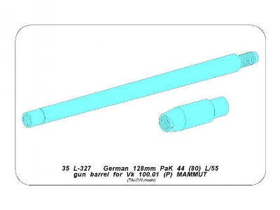 Barrel 128mm PaK 44 L/55 for Vk 100.01(P) MAMMUT - image 8